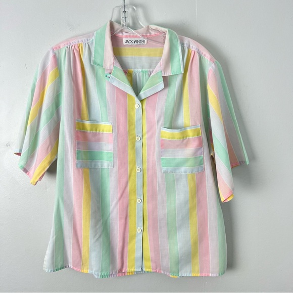 Vintage Jack Winter Pastel Striped Shirt - Picture 1 of 5